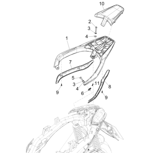 Piaggio Medley 125 ABS E5 2021-2022 (EMEA) rear luggage carrier