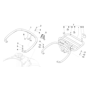 Vespa GTS 125 4T E4 ABS 2019 rear luggage carrier (EMEA)