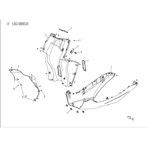 Leg Shield - Lower fairing China Venom white