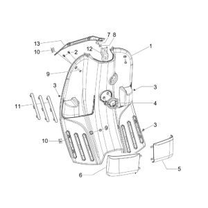 Legshield Vespa S 25km 4-stroke 2-valve blue azzurro 244/A
