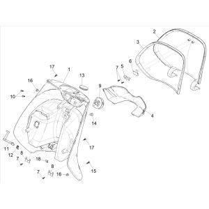Piaggo Zip 4-stroke leg shield (euro5 injection IGET)