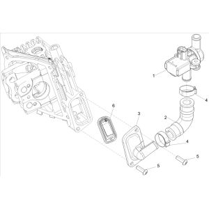 Vespa Sprint 4-stroke 3-valve secondary air supply housing (euro5 injection IGET)