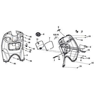 Sym Mio 50i White Orange interior upholstery (WH-8018P OR-1495P)