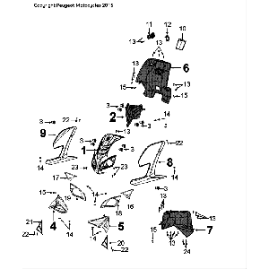Upholstery Peugeot Speedfight 4 LC black/blue