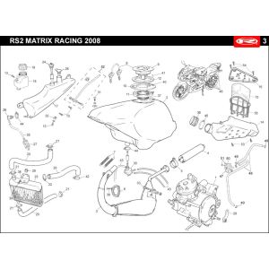 Fuel tank exhaust Rieju Rs2 racing blue 2010 2-stroke