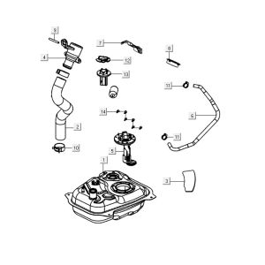 petrol tank AGILITY 16+ 4T 200i Matt Metallic Light Blue