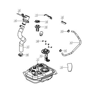 petrol tank AGILITY 16+ 4T 200i Matt Metallic Silver