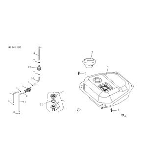 Gas tank China Ape50 brown