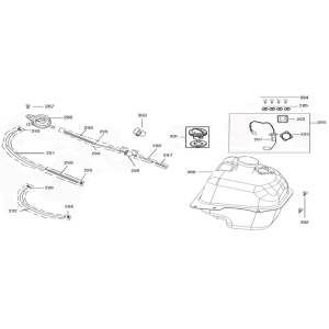 Gas tank China Star50 creme grey