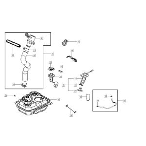 Fuel tank Kymco Agility 16'+ 4-stroke injection euro4 black