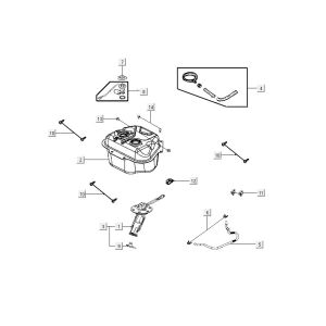 Fuel tank Kymco Carry 4-stroke injection euro4 gloss black