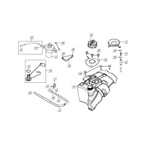 Fuel tank Kymco People 2-stroke red