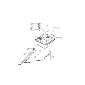 petrol tank Kymco Super8 4-stroke from 2009 white