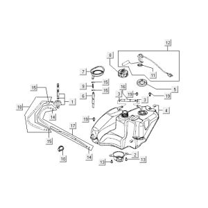 Fuel tank Kymco Super9 2t lc om matt black-silver