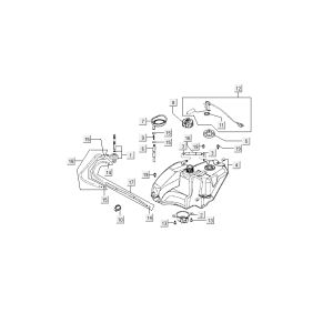 Fuel tank Kymco Super9 2-stroke mm silver