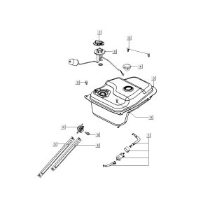 Fuel tank Kymco Super 8 Street 4-stroke blue