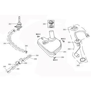 Fuel tank Neco Borsalino Oro matt red