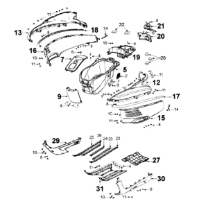 Beplating Peugeot Django 125 Allure E3 2014-2017 SATIN FLASH (Q2)