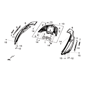 Sym Joymax 300I ABS E3 2014-2016 White (WH-300P) rear panel