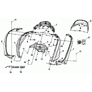 Plating Sym Mio 50I (WH-8018P OR-1495P) White Orange