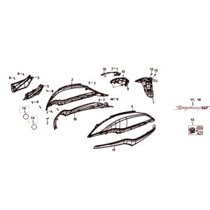 Plating Sym Symphony ST Euro4 (BK-001C/R-010CA) black red