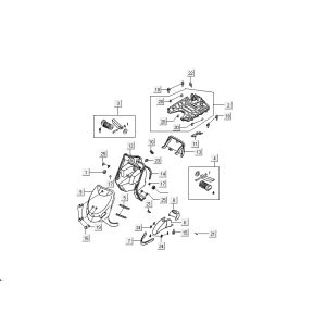 Front center plating Kymco DJ 2-stroke Silver