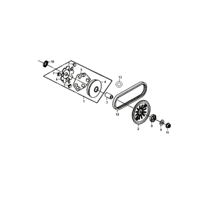 Movable flange v-belt Sym Jet 14