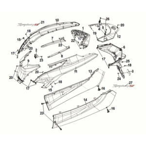 Body cover - tail light Sym Symphony ST 50 E5 Gray (GY-7547UL)