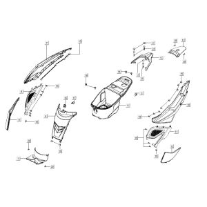 Body cover luggage box Kymco Super8 R E5 NARDO GRIJS