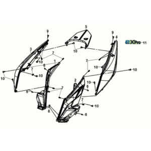 Body cover Sym E-XPRO 45KM/H 2020-2021 Black (BK-001C)