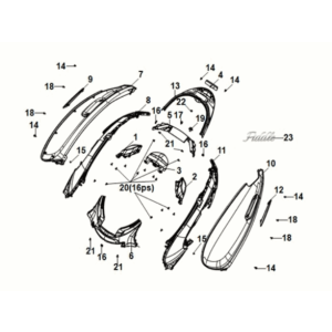 Body cover Sym Fiddle IV 125i AC CBS E5 2020-2021 NARDO GREY (GY-430C)