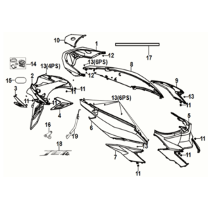 Body cover Sym Jet 14 125I LC E5 2021-2024 RED (R-010CA)