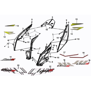 Body cover Sym Orbit III 50 E5 Blue (BU-289S)