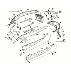 Body cover Sym Symphony ST 50 E5 Black (BK-7C)
