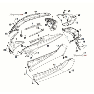 Body cover Sym Symphony ST 50 E5 White (WH-8028P)