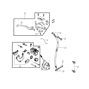 Brake Master Cylinder Kymco Super8 Street 50i E4 Matt Black