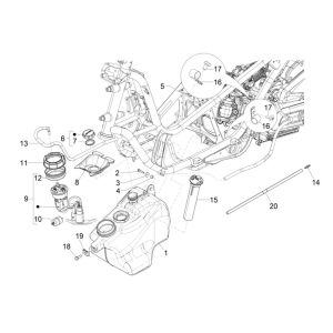 Piaggio MP3 300 HPE /300 HPE SPORT E5 ABS 2020-2022 (EMEA) fuel tank