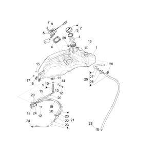 Fuel tank Vespa Sprint 45km 4-stroke 4-valve