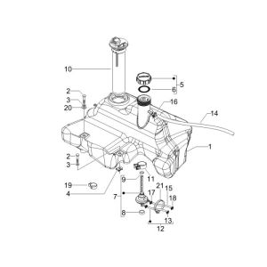 Fuel tank Vespa S 2-stroke