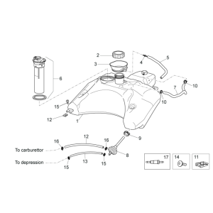 Fuel tank II Aprilia SR 50 H2O ie+carb 2004-2009