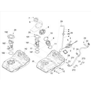 Piaggio Medley 125 4T IE ABS E4 2016-2019 (EMEA) fuel tank
