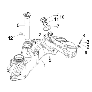 Fuel tank Vespa GTS 250 ie 2005-2009 (with ABS)