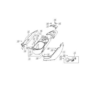 Buddy Box Kymco Super9 2t lc cover matte black-red