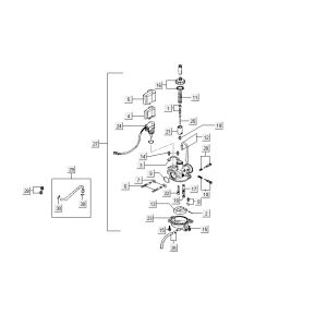 Carburetor Kymco Super9 2t lc o.m matt black-red