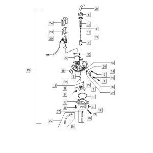 Carburetor Kymco ZX 2t ac blue-silver