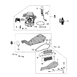 Carburetor Peugeot Kisbee RS White
