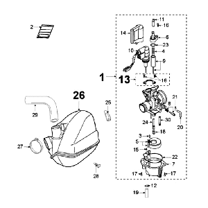 Carburetor Peugeot Ludix 10 Black