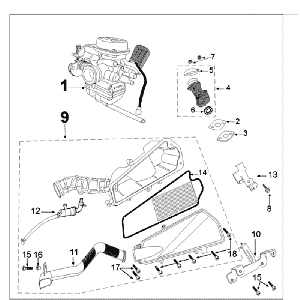 Carburetor Peugeot Ludix 14 black