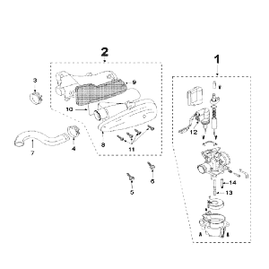 Carburetor Peugeot Speedfight 3 AC Blue