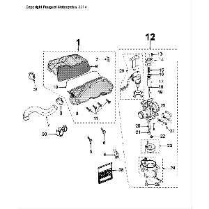 Carburetor Peugeot Speedfight 4 LC black/blue